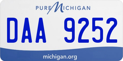 MI license plate DAA9252