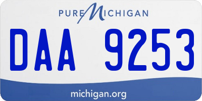 MI license plate DAA9253