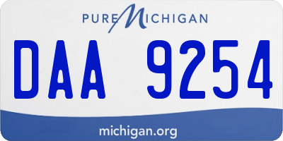 MI license plate DAA9254