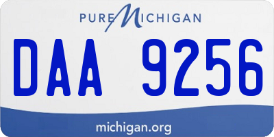 MI license plate DAA9256