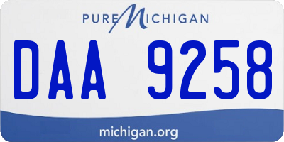 MI license plate DAA9258