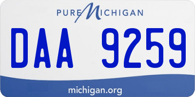 MI license plate DAA9259