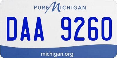 MI license plate DAA9260