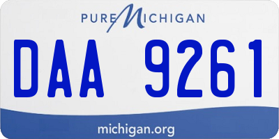 MI license plate DAA9261