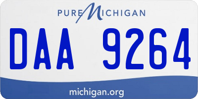 MI license plate DAA9264