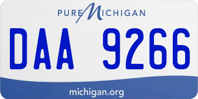 MI license plate DAA9266