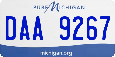 MI license plate DAA9267