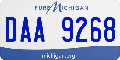 MI license plate DAA9268