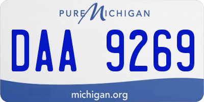 MI license plate DAA9269