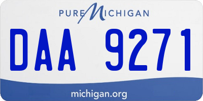 MI license plate DAA9271