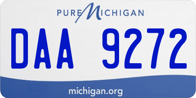 MI license plate DAA9272