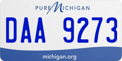 MI license plate DAA9273