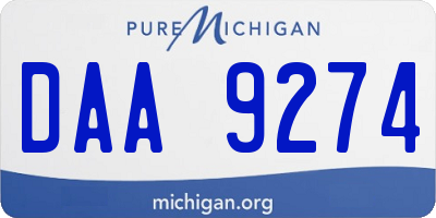 MI license plate DAA9274