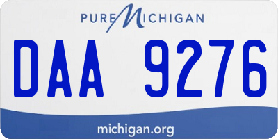 MI license plate DAA9276