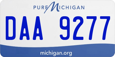 MI license plate DAA9277