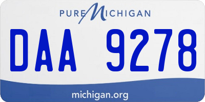 MI license plate DAA9278