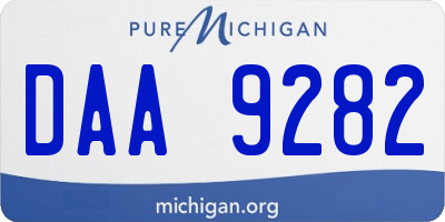 MI license plate DAA9282