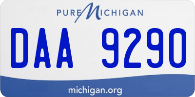 MI license plate DAA9290