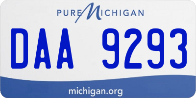 MI license plate DAA9293