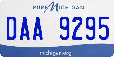 MI license plate DAA9295