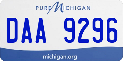 MI license plate DAA9296