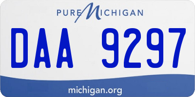 MI license plate DAA9297