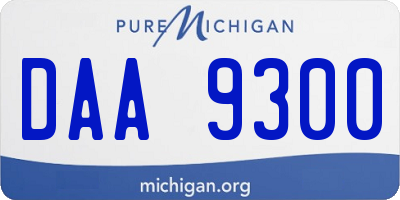 MI license plate DAA9300