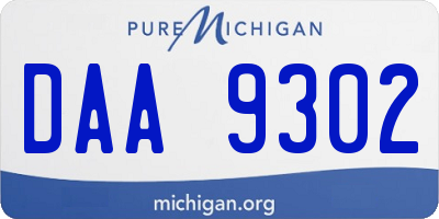 MI license plate DAA9302