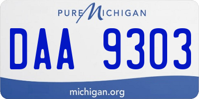 MI license plate DAA9303