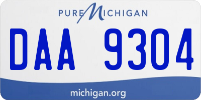MI license plate DAA9304