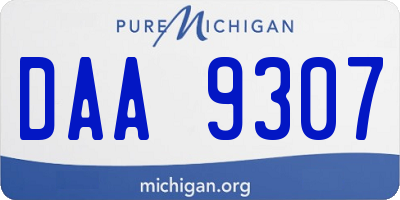 MI license plate DAA9307