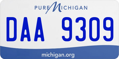 MI license plate DAA9309