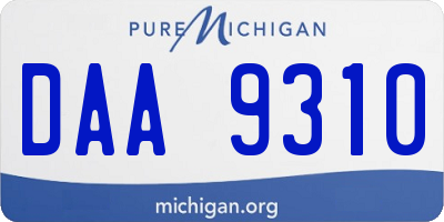 MI license plate DAA9310