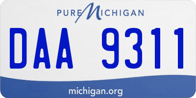 MI license plate DAA9311