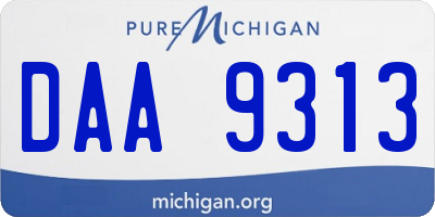 MI license plate DAA9313