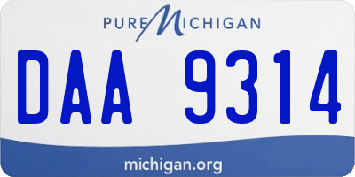 MI license plate DAA9314