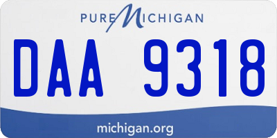 MI license plate DAA9318