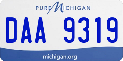 MI license plate DAA9319
