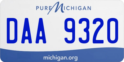 MI license plate DAA9320