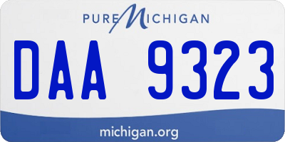 MI license plate DAA9323