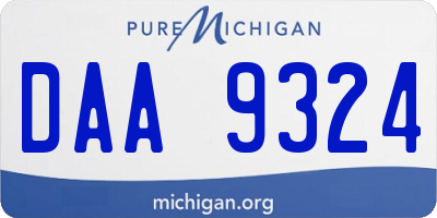 MI license plate DAA9324