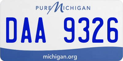 MI license plate DAA9326
