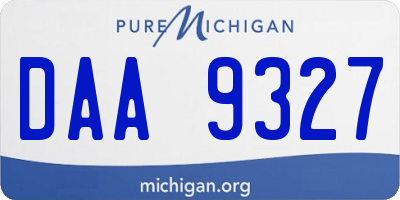 MI license plate DAA9327