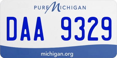 MI license plate DAA9329