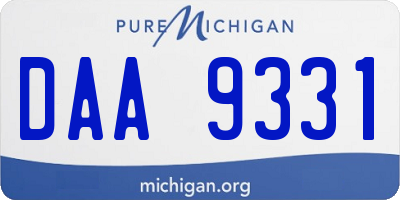 MI license plate DAA9331