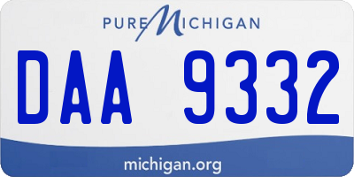 MI license plate DAA9332