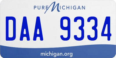 MI license plate DAA9334