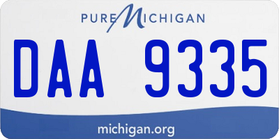 MI license plate DAA9335