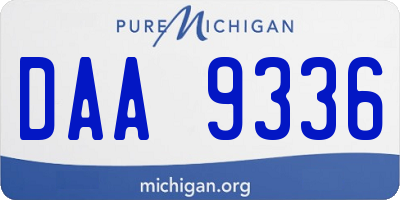 MI license plate DAA9336