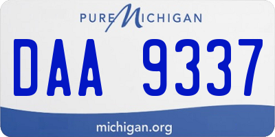 MI license plate DAA9337